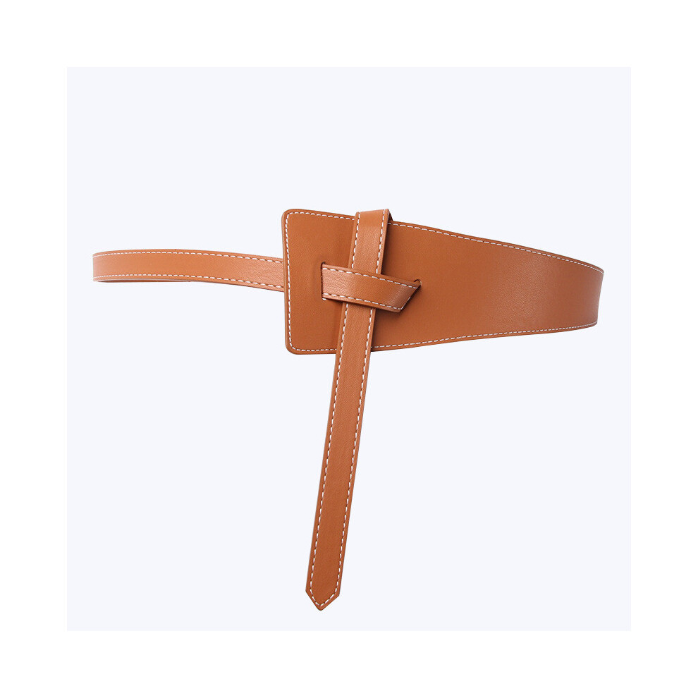 (Camel) Color Simple Solid Womens Knotted Wide Waistband For Casual Outfits Work Or-image-OPC-PHGRJ5K-NEW