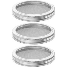 70mm Mouth Mesh Lid Sprout Lid for Wide Mouth Mason Jar and Making Organic Sprout Seeds 6pcs
