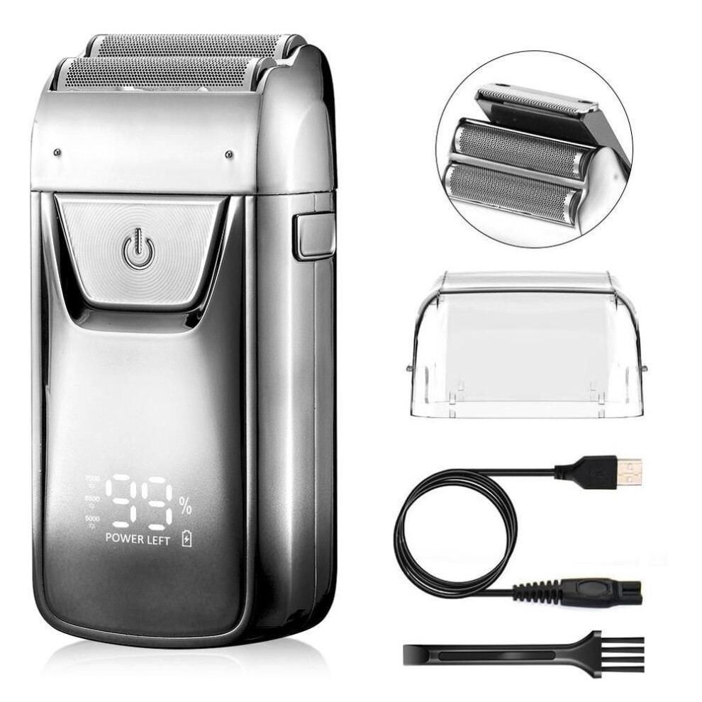 (silver, HT918S) SOLIMPIA 3-Speeds Electric Razor Shavers for Men Close Shave Head Shavers for Bald Men with Double Foil Barber Supplies Electric Shavers Beard Trimmer