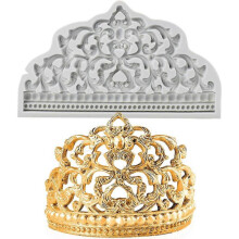 Crown Cake Fondant Molds - Crown Baroque Style Silicone Mold for Cupcake Topper Chocolate Candy Pastry Jewelry Clay Cake