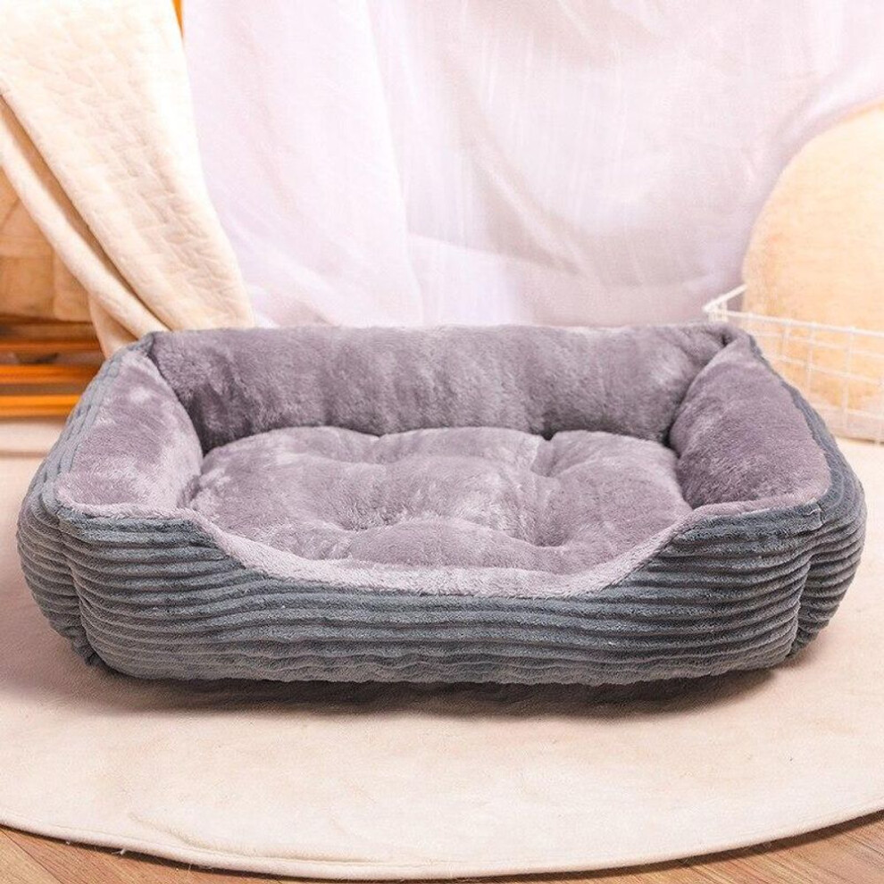 (grey, L 70x52cm) Rectangle Dog Bed Sleeping Bag Kennel Cat Puppy Sofa Bed Pet House Winter Warm Beds Cushion