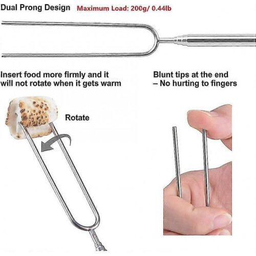 8pcs Marshmallow Roasting Sticks, 32inch Telescopic Barbecue Forks Ret 2