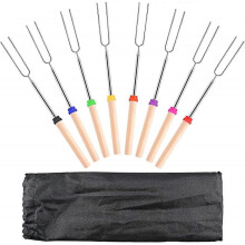 8pcs Marshmallow Roasting Sticks, 32inch Telescopic Barbecue Forks Ret