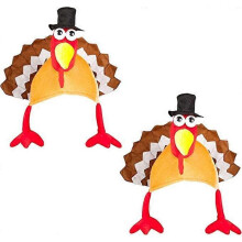 2 Pack Funny Roasted Turkey Hat Thanksgiving Hat Halloween Costume Dress Up