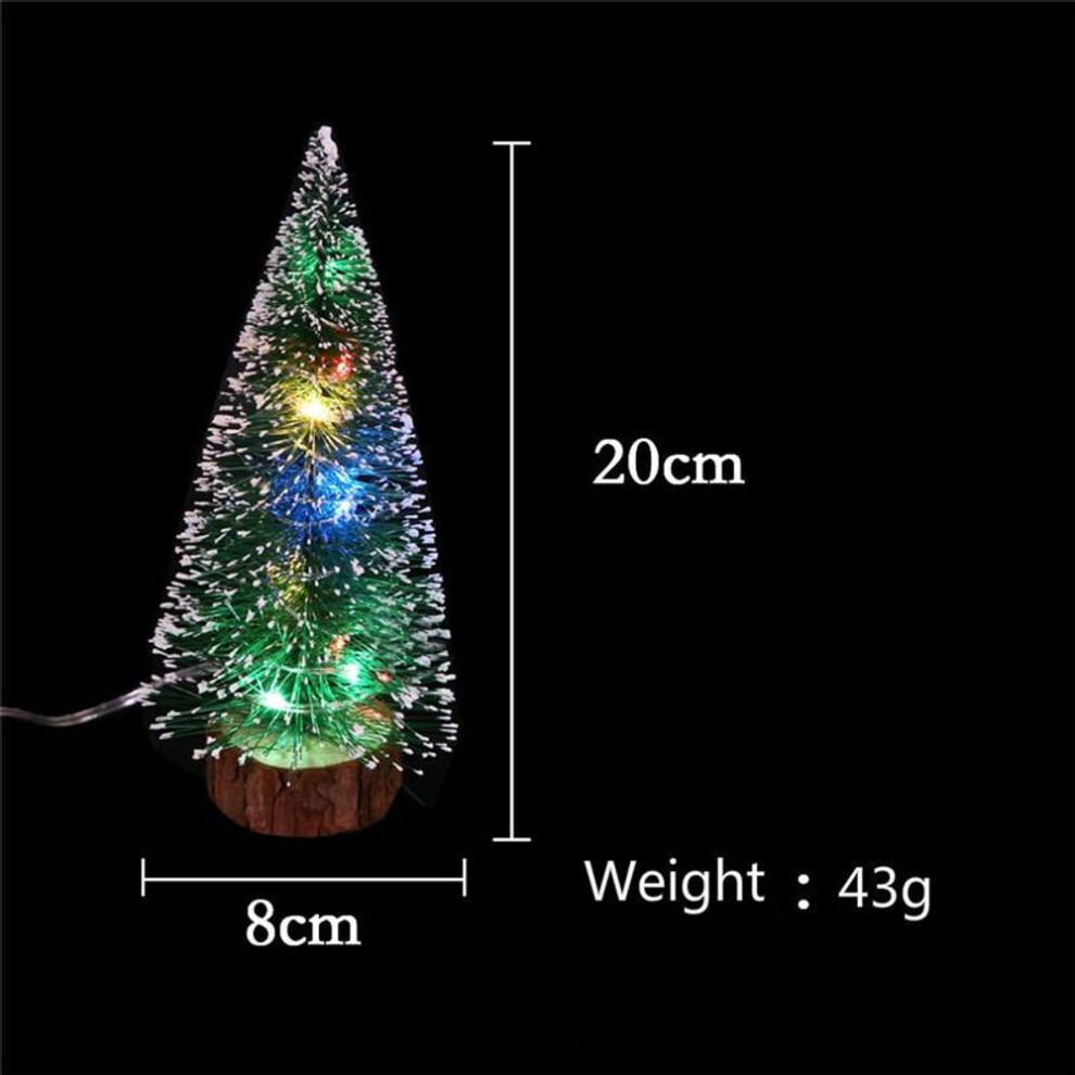 (multicolor, 20 cm) LED Light Mini Artificial Christmas Trees Decorations  Festival Tabletop Miniature Snow Frost Xmas Tree Decor