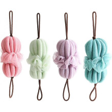 4-Pack Bath Sponge Shower Loofah, Rebound Sponge Body Wash with String Men Ladies Body Wash
