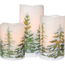 Christmas Tree Deco Flameless Flickering Candles with Automatical Daily Timers, Battery Operated LED Candles Real Wax