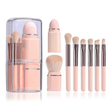Travel Makeup Portable Makeup Brush - 8 in 1, Foundation Blending Lip Brush Retractable Makeup Brush Set