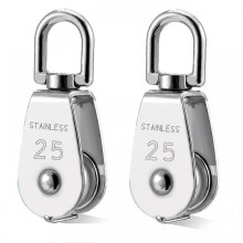 2 Pcs Cable Lifting Pulley, M25 Single Pulley Stainless Steel