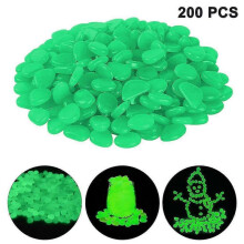 200 Pcs Colorful Luminous Stones Pebbles for Aquarium Garden Decor