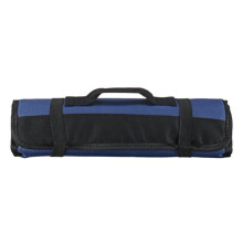 (Blue) 22 Pockets Portable Carrying Kitchen Chef Knife Roll Bag Cutlery Storage Case