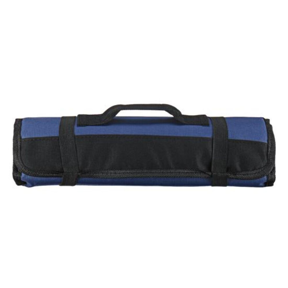 (Blue) 22 Pockets Portable Carrying Kitchen Chef Knife Roll Bag Cutlery Storage Case