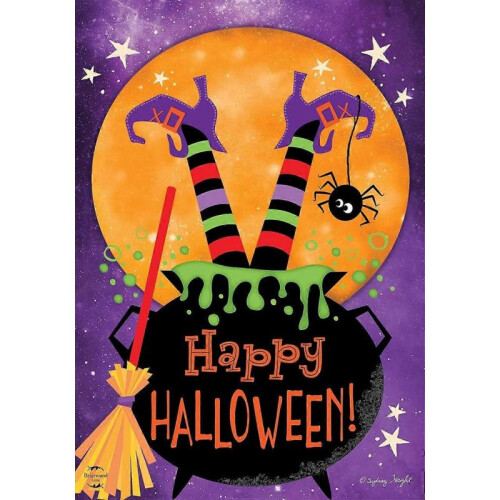 witch feet halloween house flag cauldron full moon 1