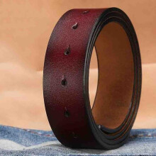(brown, 150cm) New Cowhide Belt No Buckle For Smooth Buckle Belts Strap 3 .8cm Width Withouth Buckle Real Genuine Leather Belts With Round Holes