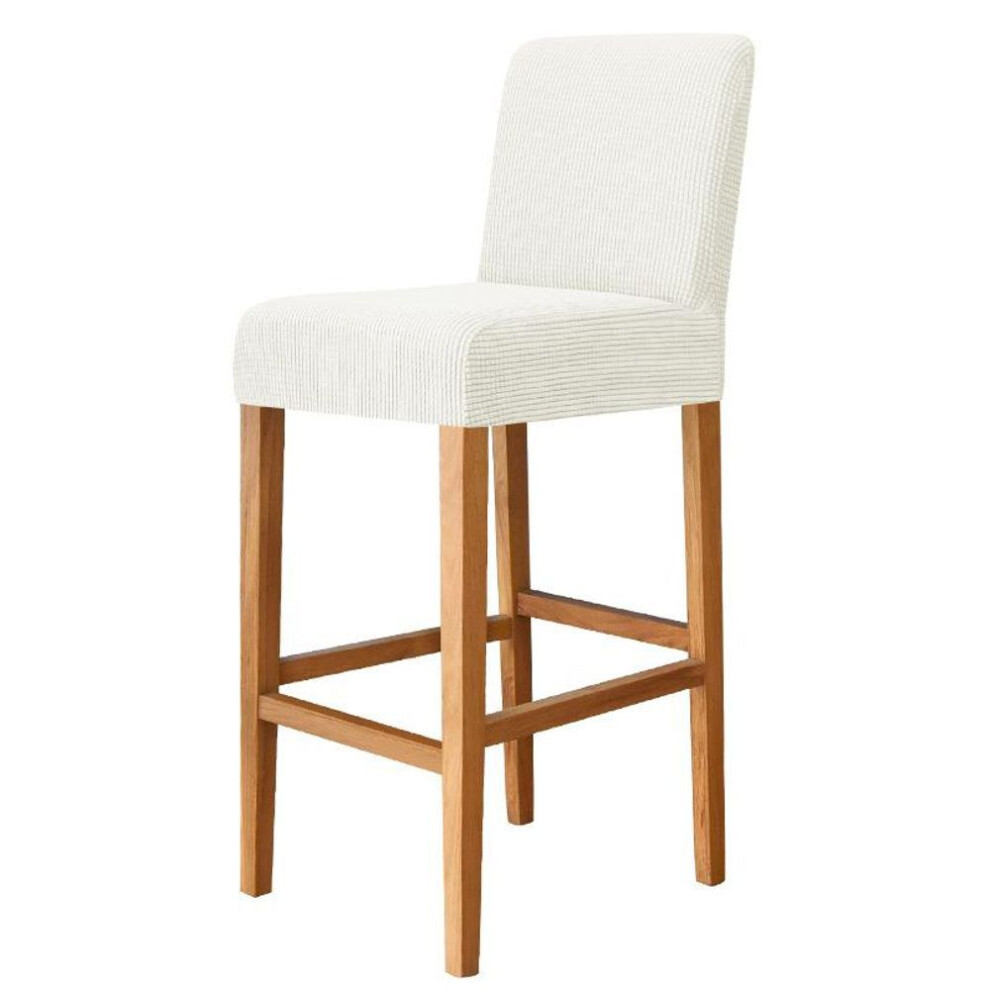 (white, 1 Piece) Jacquard Bar Stool Chair Cover Short Back Chair Covers for Dining Room Banquet Kitchen Spandex Stretch Small Size Seat Slipcover
