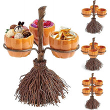 Halloween Pumpkin Snack Bowl Stand, New Halloween Candy Bowl Detachable Party Trays