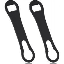 2 Pack Bottle Opener and Spout Remover Flat Metal Stick Quick Key Bottle Opener (Black)