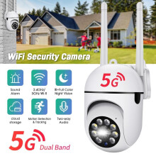 (UK Plug) 5G&2.4G Dual Band Wireless Security Camera System Outdoor Home 5G Wifi Night Vision Cam 1080P HD