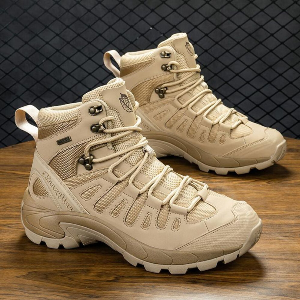 (sand, 40) MCTIN Men Ankle Boots Outdoor Desert Hiking Boots Winter Work Safty Shoes