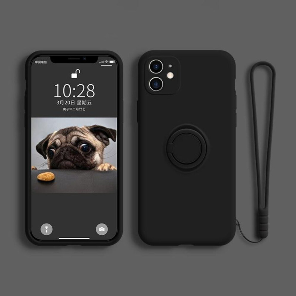 (black, iPhone 16) Luxury Liquid Silicone Case With Ring Holder Magnetic Cover For iPhone 11 12 13 14 15 Pro Max X XR XS Max 7 8Plus  Case