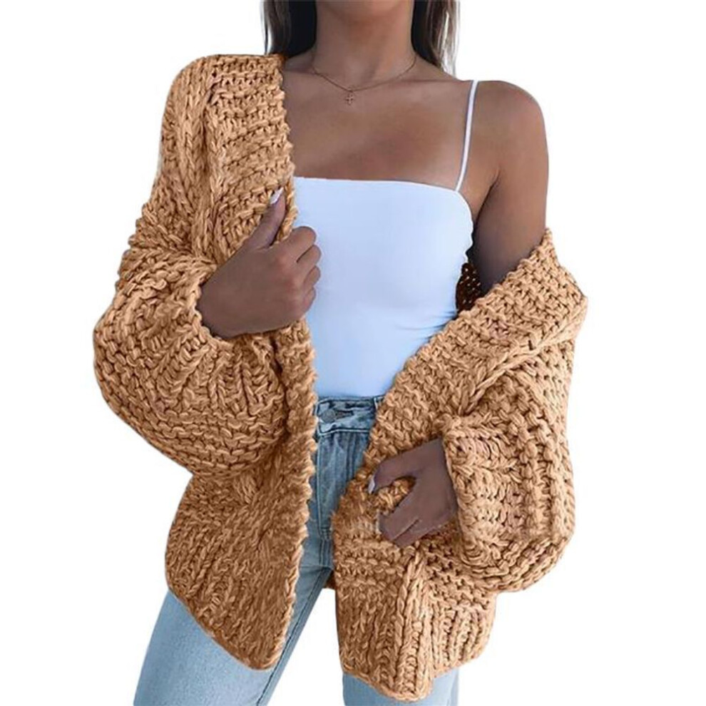 (gold,brown, XXXL) Autumn And Winter Women&apos;s Sweater Cardigan Sweater Cozy Casual Cardigan Sweater Tops