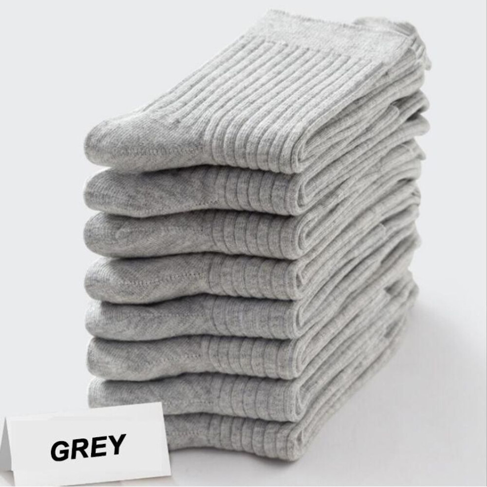 (grey, EUR38-45) 10 Pairs Men&apos;s Socks Cotton Black White Business Man High Quality Comfortable Breathable Work Male Stripe New