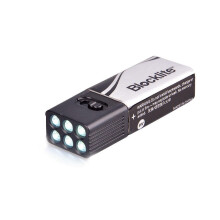 (black) Blocklite 9 Volt LED Flashlight Torch Camping Lamp Compact Size Ultra Bright