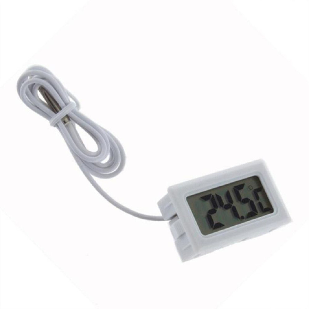 (white) LCD Digital Probe Fridge Freezer Thermometer Waterproof Temperature Meter Used for Aquarium Tank Refrigerator