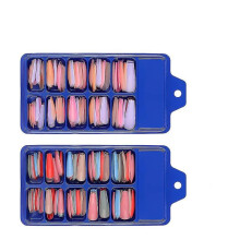 200 Pieces Acrylic Extra Long Press On Nails Coffin Artificial False Nails Solid Color Full Cover G