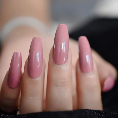 200 Pieces Acrylic Extra Long Press On Nails Coffin Artificial False Nails Solid Color Full Cover G 1