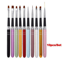 Nail Brush Set Manicure Uv Gel Brush Pen Transparent Acrylic Nail Art Painting Drawing Brush Phototherapy Tools E