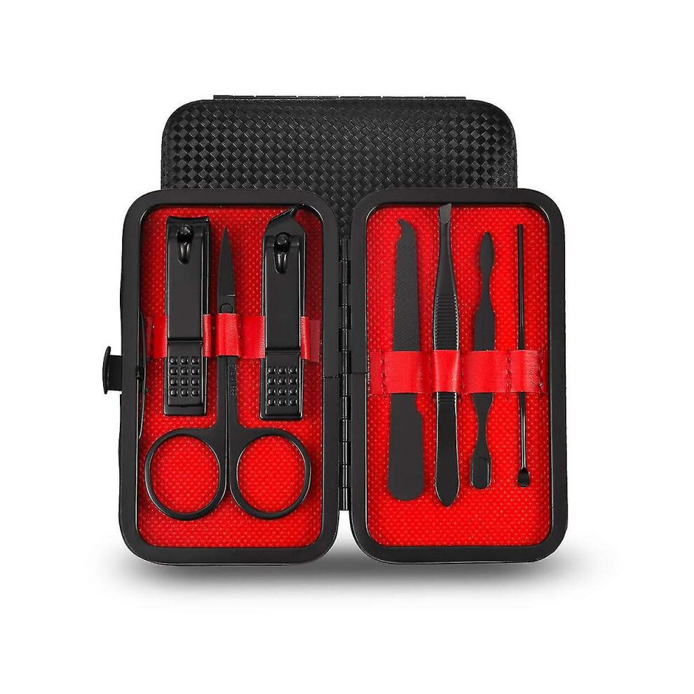 Manicure Set, Pedicure Kit Pedicure Set Manicure Pedicure Travel Set Grooming Kits Leather Travel Case Travel Beauty Kit, (7 Pack)