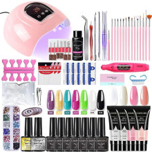 Nail Kit Nail Lamp Uv Gel Nail Polish Kit Manicure Art Tools Set Top Base Nail Drill Machine Set G