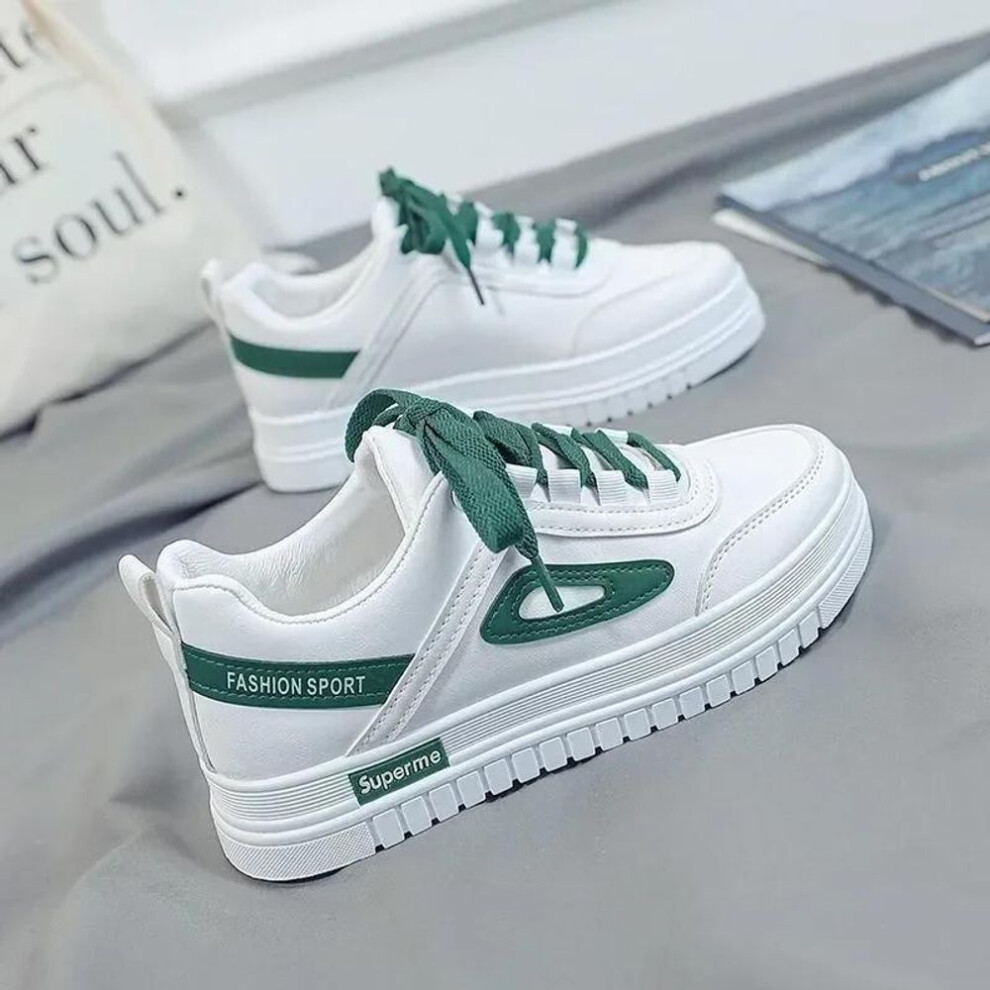 (green, 35) Women&apos;s White Shoes Spring Korean Style All-Matching Western Style Shoes Women&apos;s Fashionable Shoes New Slim Feet Casual Shoes