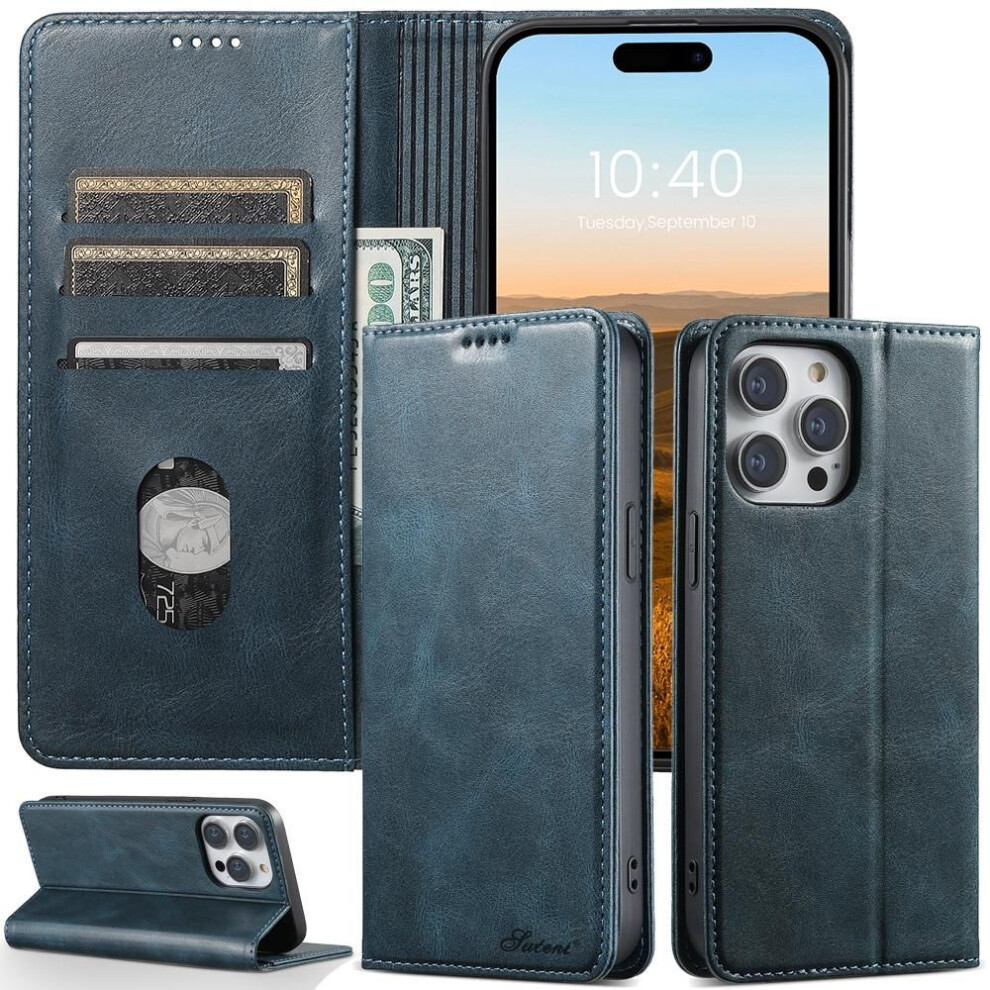 (blue, iPhone 15) Premium Wallet Magnetic Leather Case Cover for iPhone 15 14 Plus 13 12 11 Pro Max XS MAX for Samsung S23 S22 Ultra Plus S23FE Note20Ultra A14 A54 A53