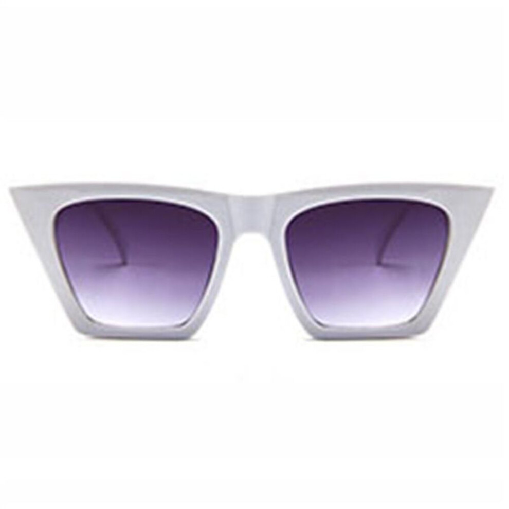 (White) Brand Designer Fashion Vintage Large Framed Square Retro Beach Eyewear Accessories Women Sunglasses Shades
