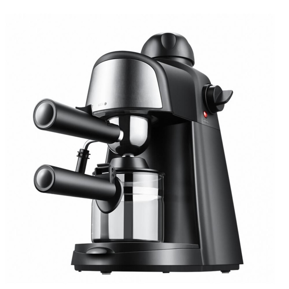 (black, EU Plug) Espresso Coffee Machine 5 Bar 2-4 Cup 240ml Capacity 800W Espresso Maker with Steam Milk Frother
