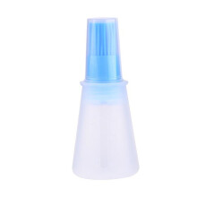 (A, Blue) Portable Oil Silicone Brush Bottle Dispenser Grill BBQ Baking Kitchen Cook Tool