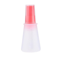(A, Red) Portable Oil Silicone Brush Bottle Dispenser Grill BBQ Baking Kitchen Cook Tool