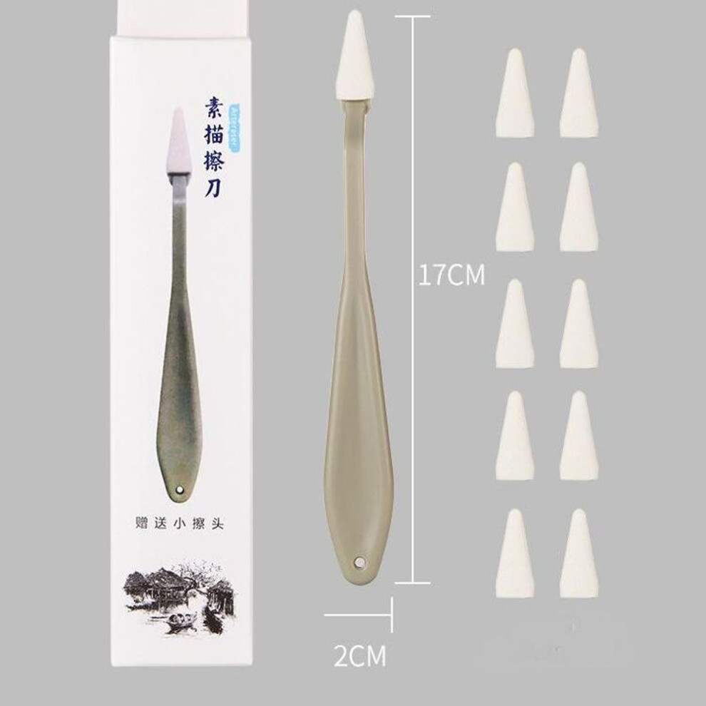 (pointed head) Art Sketch Wipe Knife Shadow Detail Highlight Sponge Tool Wiper Sketch Eraser 10 Sponge Heads For Professional Sketch Tool