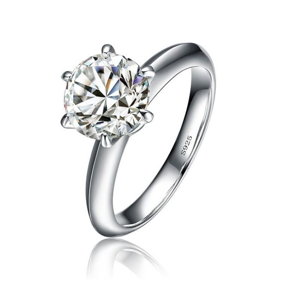 (as the picture, 9) Solitaire 1.5ct Lab Diamond Ring 100% Original 925 Sterling Silver Engagement Wedding Band Rings for Women Bridal Fine Jewelry