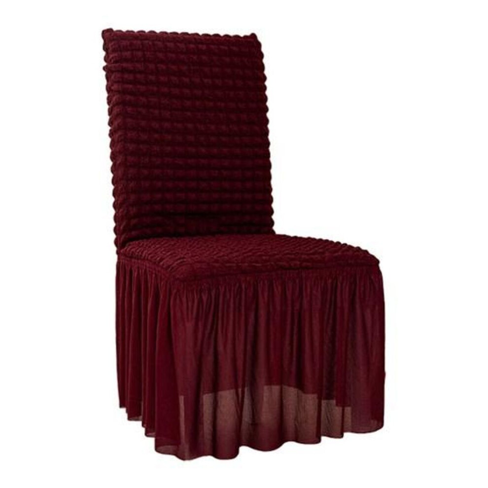 (dark red) Yousheng Chair Cover Wear Resistant Super Soft Non-Fading Solid Color Banquet Chair Slipcover Stretch Wedding Chair Protector