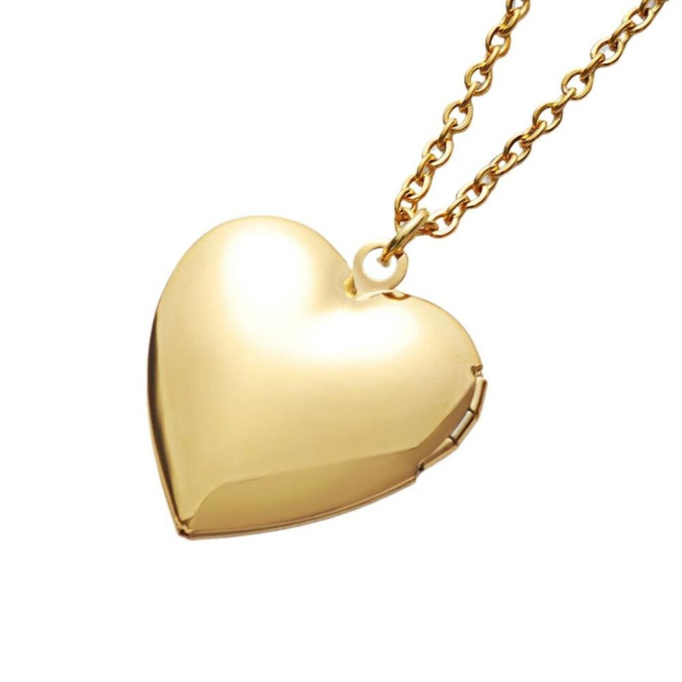(gold) 1PC Heart Shaped Friend Photo Picture Frame Locket Pendant for Necklace Jewelry Couple Valentine&apos;s Day Gift Romantic