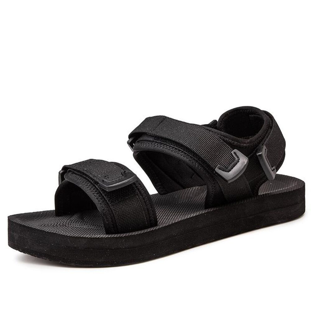 (black, 42) Summer Oversized Men&apos;s Fashionable Outdoor Beach Shoes Casual Sandals Slippers Roman Shoes 39-50