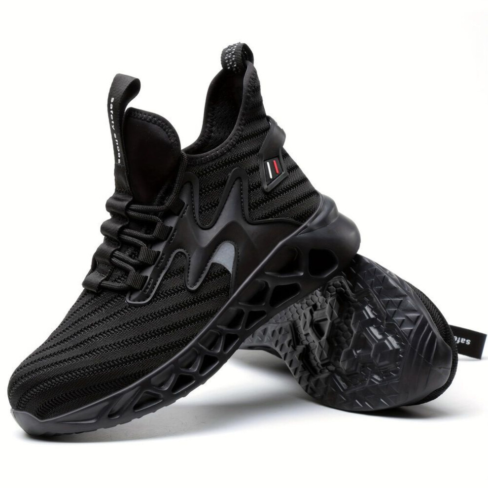 (black, 45) Men&apos;s Steel Toe Safety Shoes Puncture Proof Work Shoes, Industrial and Construction Site
