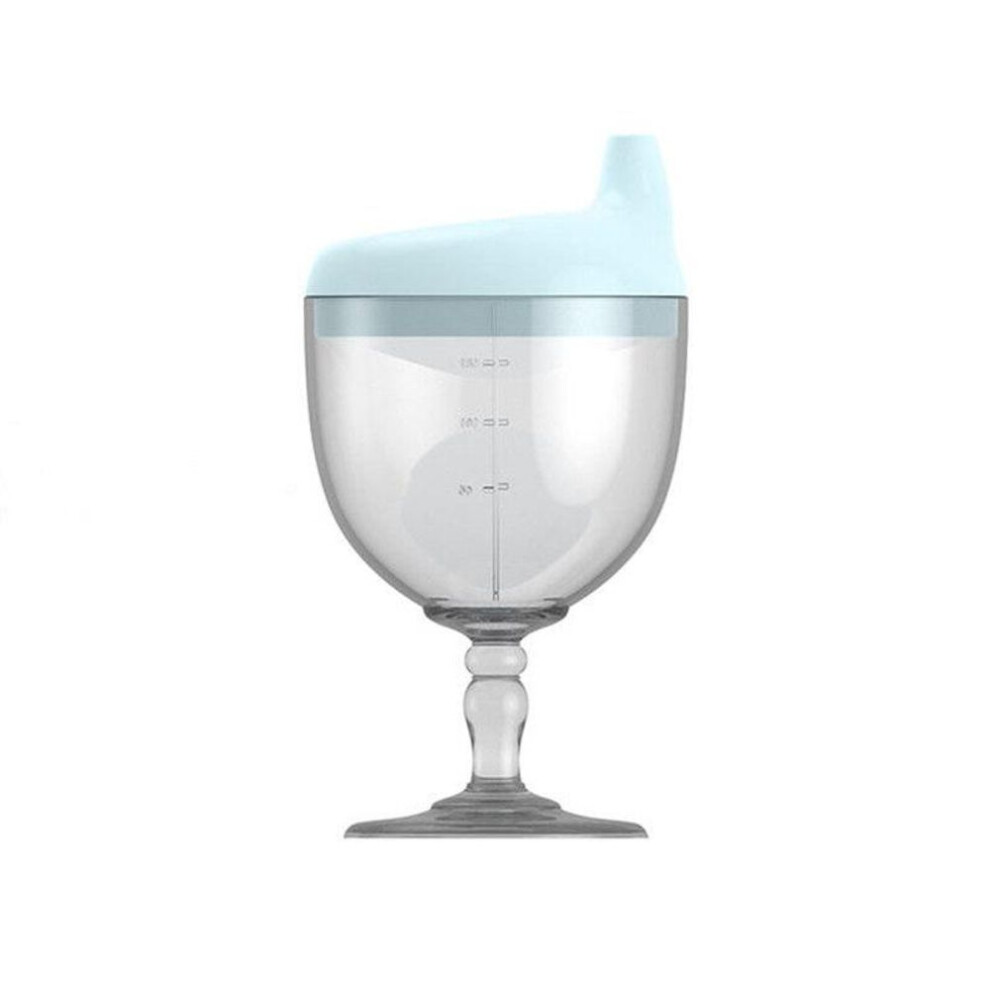 (blue, 1 PCS) 150ml Baby Infant Learning Drinking Bottles Creative Wine Glass Shaped Kids Toldder Nursing Bottle Feeding Goblet Duckbill Cup