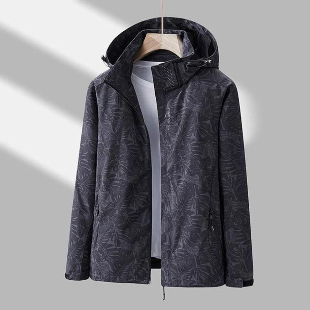 (black, 4XL) Jackets for Women Autumn Winter Plus Size Casual Waterproof Thin Lightweight Hooded Coat Zip Windbreaker