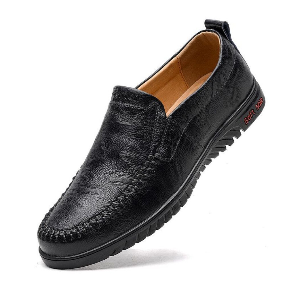 (black, 46) 37-47 Large Size Leather Mens loafers Shoes Casual Shoes Leather Mens loafers