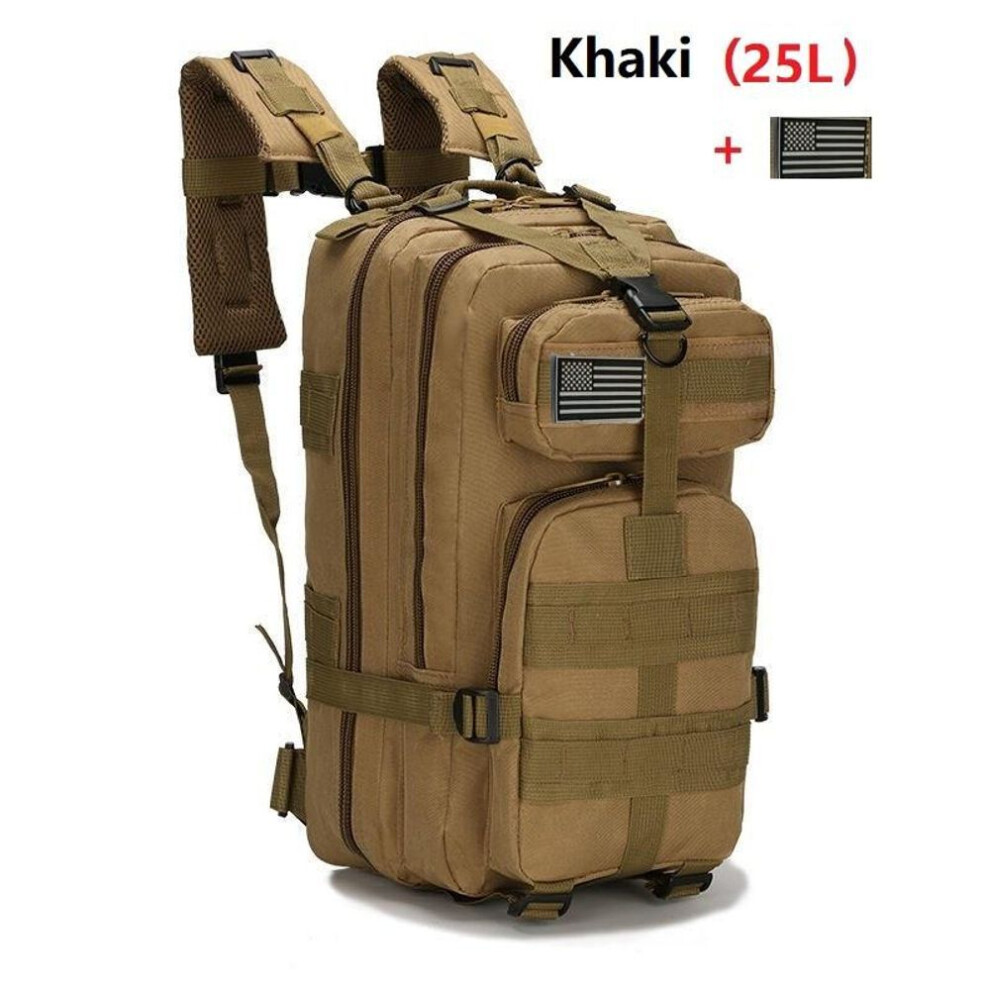 (khaki, 25L) 25L/50L Waterproof Backpack Outdoor Rucksacks Tactical Sports Camping Hiking Trekking Fishing Hunting Bag