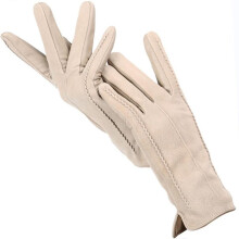 (beige, 7) Good quality Women's Leather Gloves color winter genuine suede 50% genuine leather 50% women's gloves